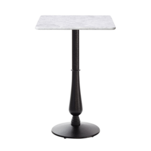 Complete Table with Square white marble table top and Manor Table Base
