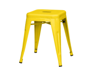 Paris Industrial Low Stool - Yellow