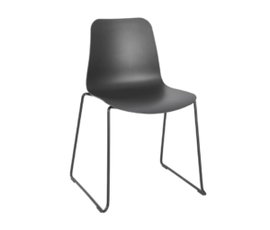 Trafford Sled Base Chair - Black Frame - Black
