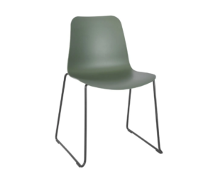 Trafford Sled Base Chair - Black Frame - Green