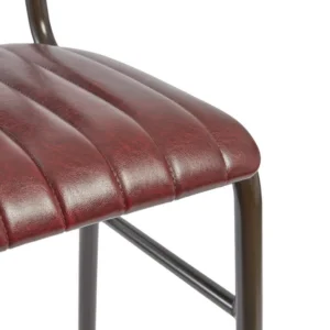 Vintage Bar Stool in Red showing faux leather seat pad