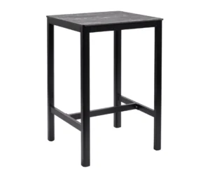 Black Marble Square Poseur Tables