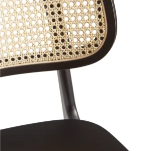 Detail image of the Black cane Back Side Chair - Image showing the cane detail
