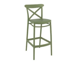 Etienne Bar Chair in Olive Front Profile
