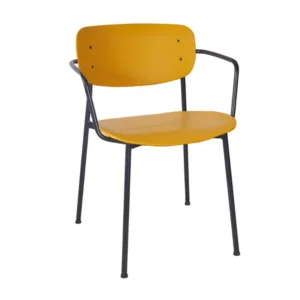 Marple Armchair with a Black Metal Frame and Mustard Shell