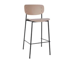 Marple Metal Bar Chair angle Profile Image in a Taupe shell with a black frame