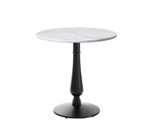 Complete Table with round white marble table top and Manor Table Base