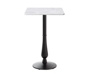 Complete Table with Square white marble table top and Manor Table Base